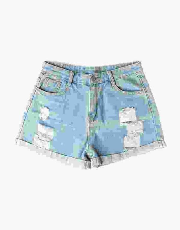 Denim Roll Cuff Shorts