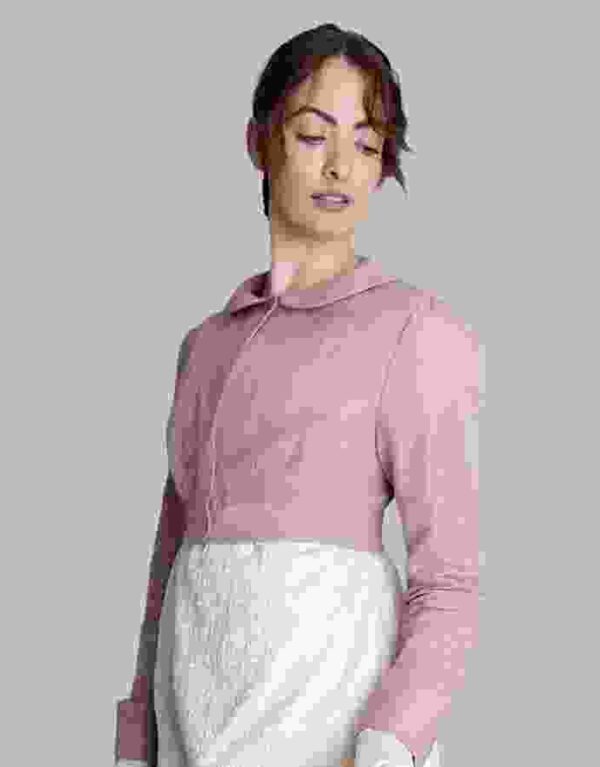 High Waist Long Sleeve Collar Dress