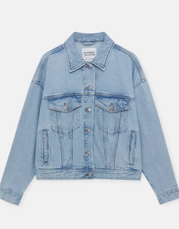 Drop-shoulder denim jacket